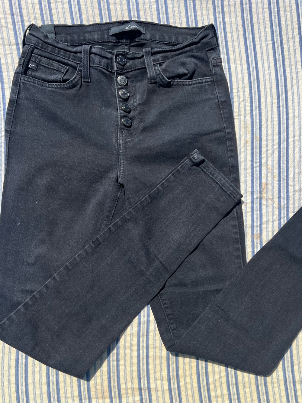 KanCan Black High-Rise Skinny Jeans with Button-Fly